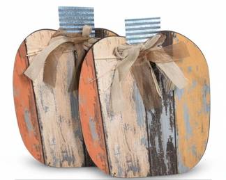 Rustic Farmhouse Decorative Pumpkin Pair