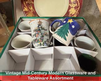 Vintage MidCentury Modern Glassware and Tableware Assortment fifth image