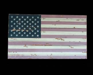Rustic Distressed Wooden American Flag Wall Art