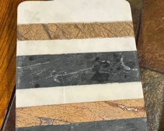 Striped Marble Serving Board with Handle