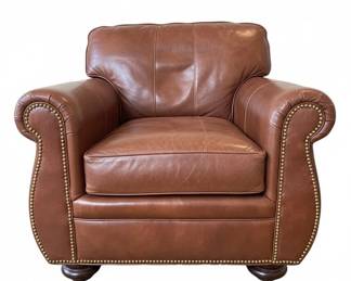 Leather Club Chair and Ottoman second image
