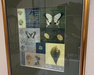 Butterfly and Botanical Collage Framed Art