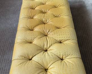 Tufted Leather Bench