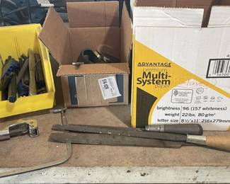 Assorted Hand Tools and Shop Accessories Lot with Vermont American Hole Saw Set