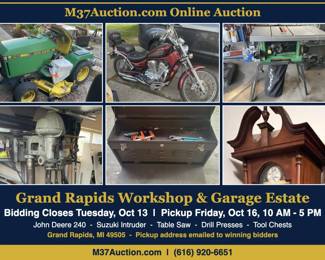 Grand Rapids Online Auction – Bidding Closes Tuesday, Oct 13 – Pickup Friday, Oct 16, 10 AM–5 PM (address emailed to winning bidders)