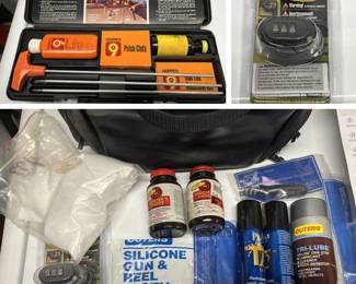 Hoppes Gun Cleaning Kit, Master Lock Gun Lock, and Maintenance Accessories Lot