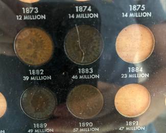 Close up on some of the pennies 