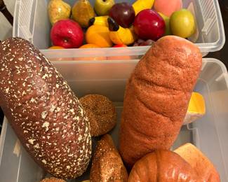 fruit and bread!   just don't take a bite....