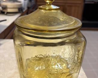 Depression glass ginger jar