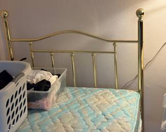 Brass twin headboard and frame