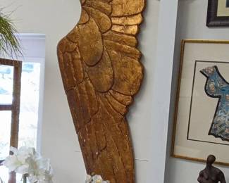 Monumental Gilt Wood Architectural Wings