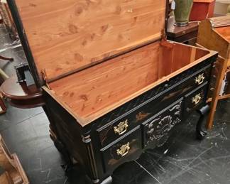 th Century Style Chinoiserie Cedar Lined Blanket Chest