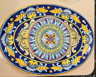 Da Pascal Ravello Italian Majolica Platter with Geometrico Pattern