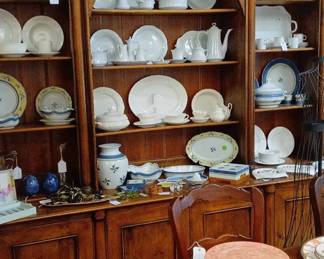 Antique French Provincial Style Cherry Wood Hutch