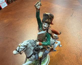 Volkstedt Dresden Hussar on Horseback Figurine