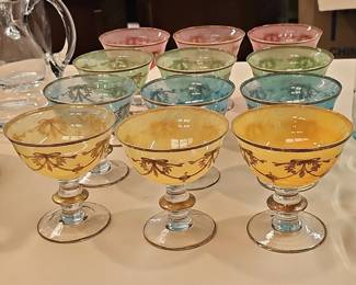 Set of TiffinFranciscan Stemmed Champagne Sherbet Glasses