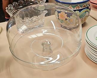 Anchor Hocking Canfield Clear Glass Pedestal Cake Stand with Dome