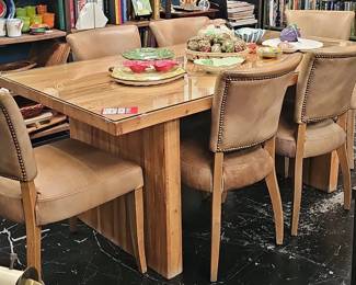 Restoration Hardware Dining Room Set with Glass Top