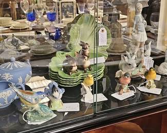 vintage Llardro, Wedgewood and German porcelain birds