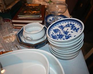 Blue and white dishes