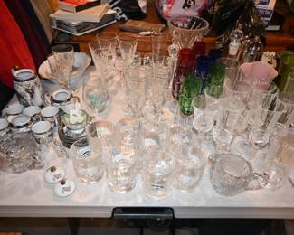 Waterford glasses, authentic tea sets, bohemia Colored Champagne flutes