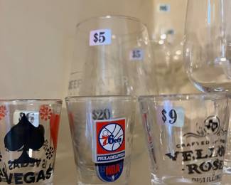 Shot Glasses including Philly Eagles