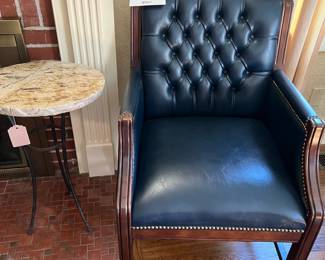 Navy Leather Chair
