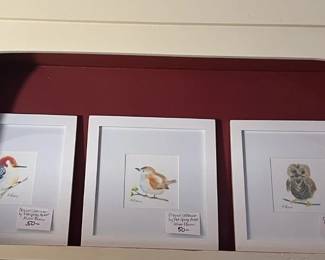 Three Original Bird Watercolors by Alison Parsons, Hot Springs artist