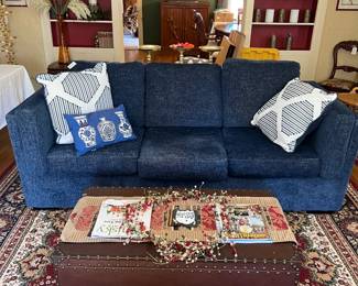 Navy Upholstered Sofa