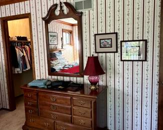DRESSER AND MIRROR AVAILABLE FOR PURCHASE PRIOR TO THE SALE -This furniture piece is available for early purchase and may sell before the estate sale begins. Please contact us if interested.