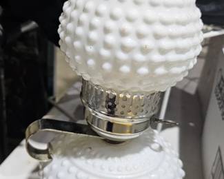 MILKGLASS HOBNAIL LAMP