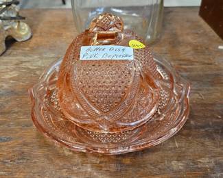 DEPRESSION GLASS BUTTER DISH