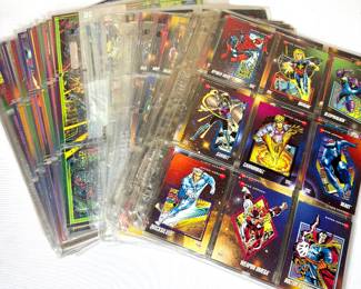 Lot of Marvel Trading Cards in Protective Sleeves