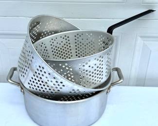 Aluminum Fry Pot with Two Strainer Baskets