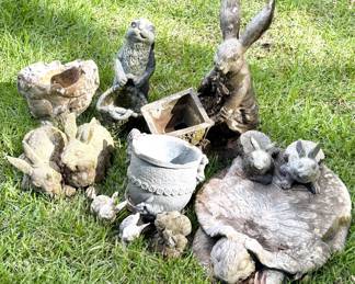 Lot of 11 Rabbit Yard Ornaments
