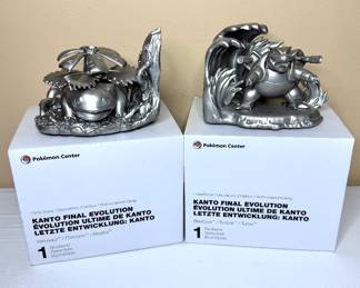 Set of 2 Pokemon Center Blastoise and Venasaur Bookends