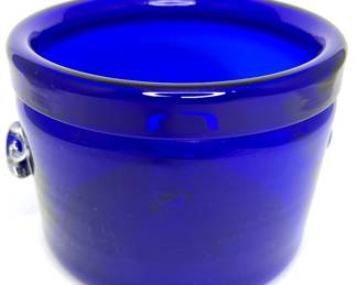 Vintage Hand Blown Blue Cobalt Ice Bucket