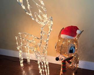 Set of 2 Light Up Reindeer Lawn Ornaments