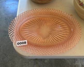 PINK DEPRESSION GLASS PLATTER