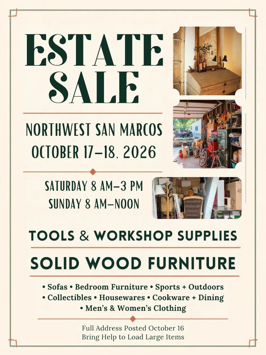 Estate sale advertisement