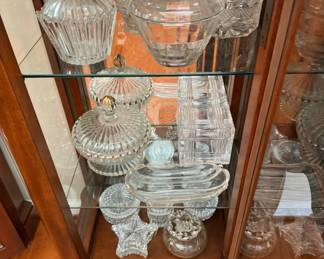Vintage crystal lidded candy bowls