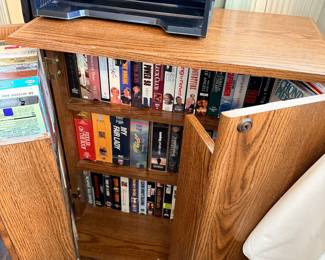 VHS movies and cabinet