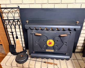 Vintage wood-burning buck stove and accessories