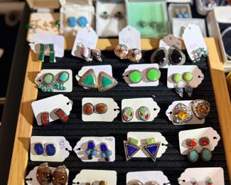 Mexico, Sterling silver and Stone earrings