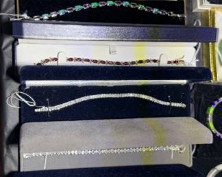 Sterling silver and CZ bracelets