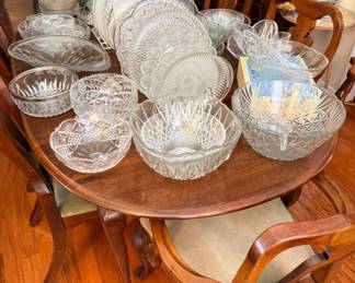 Crystal serving dishes and bowls
