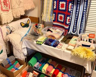 Vintage fabric and yarn