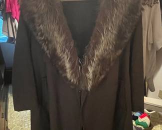 Main Street Vintage Fur-Trimmed Rain Coat