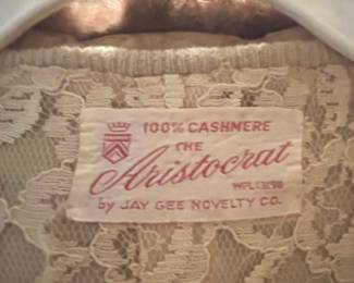 Vintage The Aristocrat by Jay Gee Novelty Co. Cashmere and Fur Cardigan