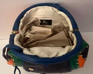 Elka Vintage Color-Block Studded Handbag